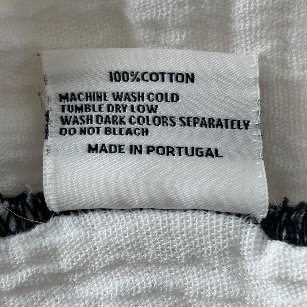 PISCATEXTIL 100% Cotton Throw Blanket 50” x 70” White w/ Black Trim - Picture 5 of 5